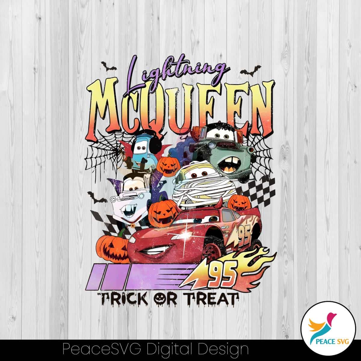 Lightning Mcqueen Disney Cars Halloween PNG Sublimation - PeaceSVG