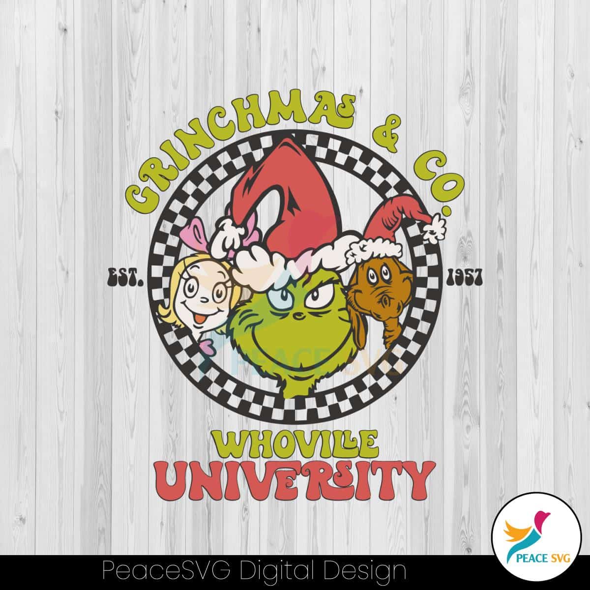 Retro Grinchmas And Co Whoville University Svg Cricut File - PeaceSVG