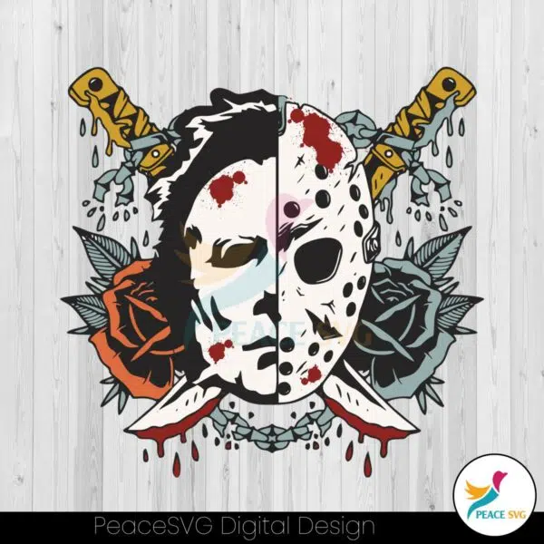 vintage-floral-horror-movie-character-ghost-mask-svg-file