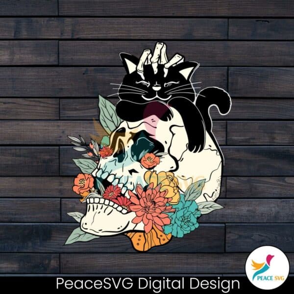 horror-black-cat-and-floral-skull-svg-graphic-design-file