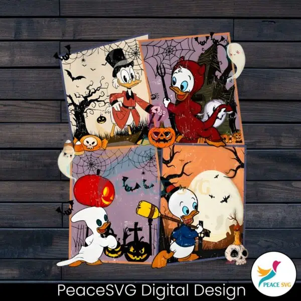 retro-huey-dewey-louie-duck-trick-or-treat-png-download