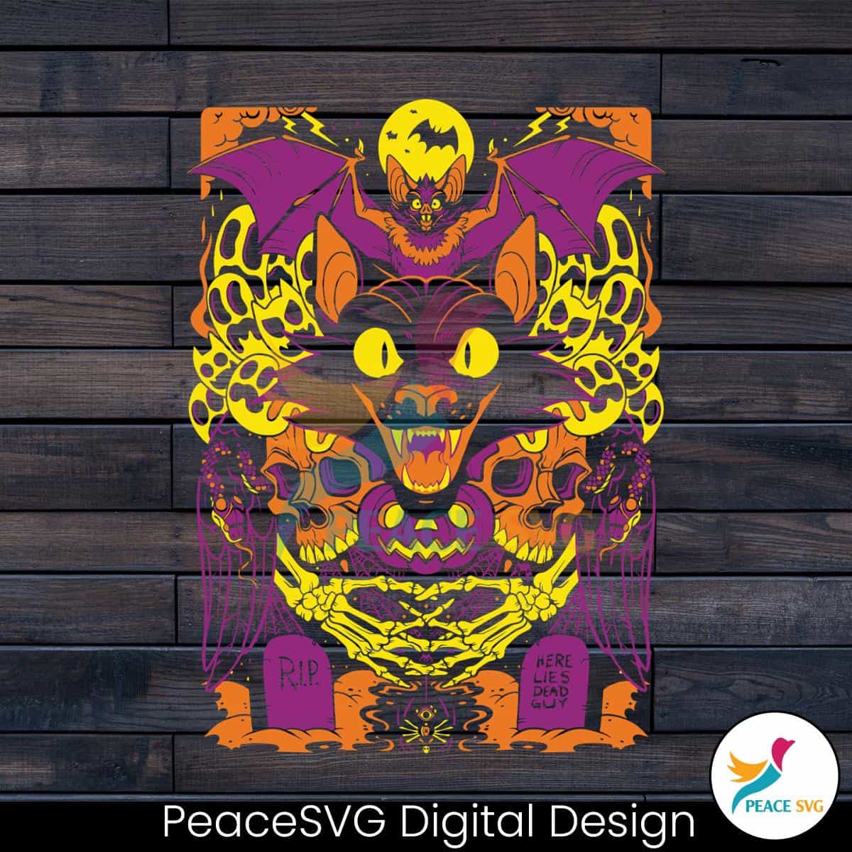 Halloween Every Day Bat and Skeleton SVG Download » PeaceSVG