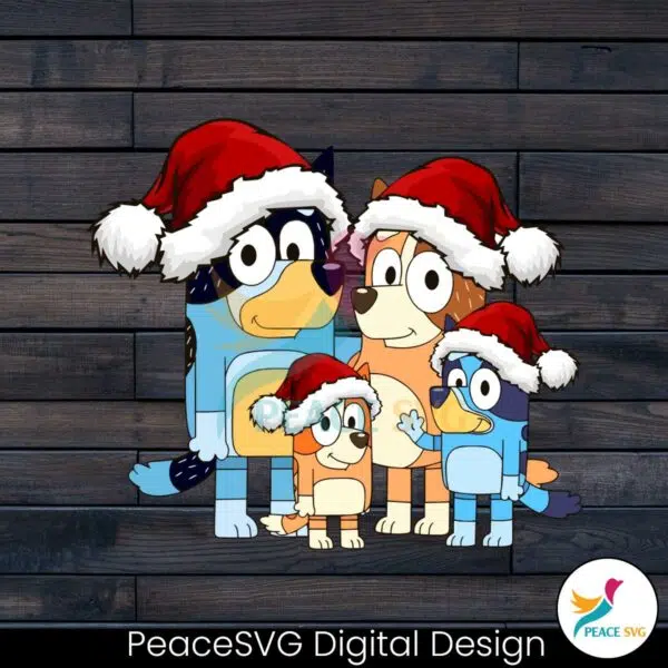 cute-bluey-family-merry-xmas-svg-graphic-design-file