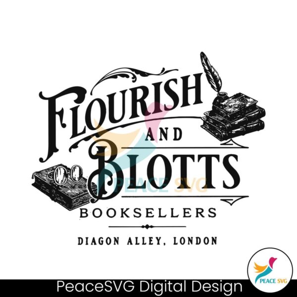 flourish-and-blotts-hp-witchcraft-school-svg-graphic-design-file
