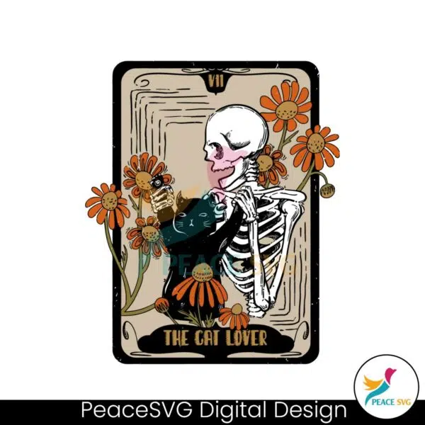 retro-black-cat-and-skeleton-the-cat-lover-tarot-card-svg-file