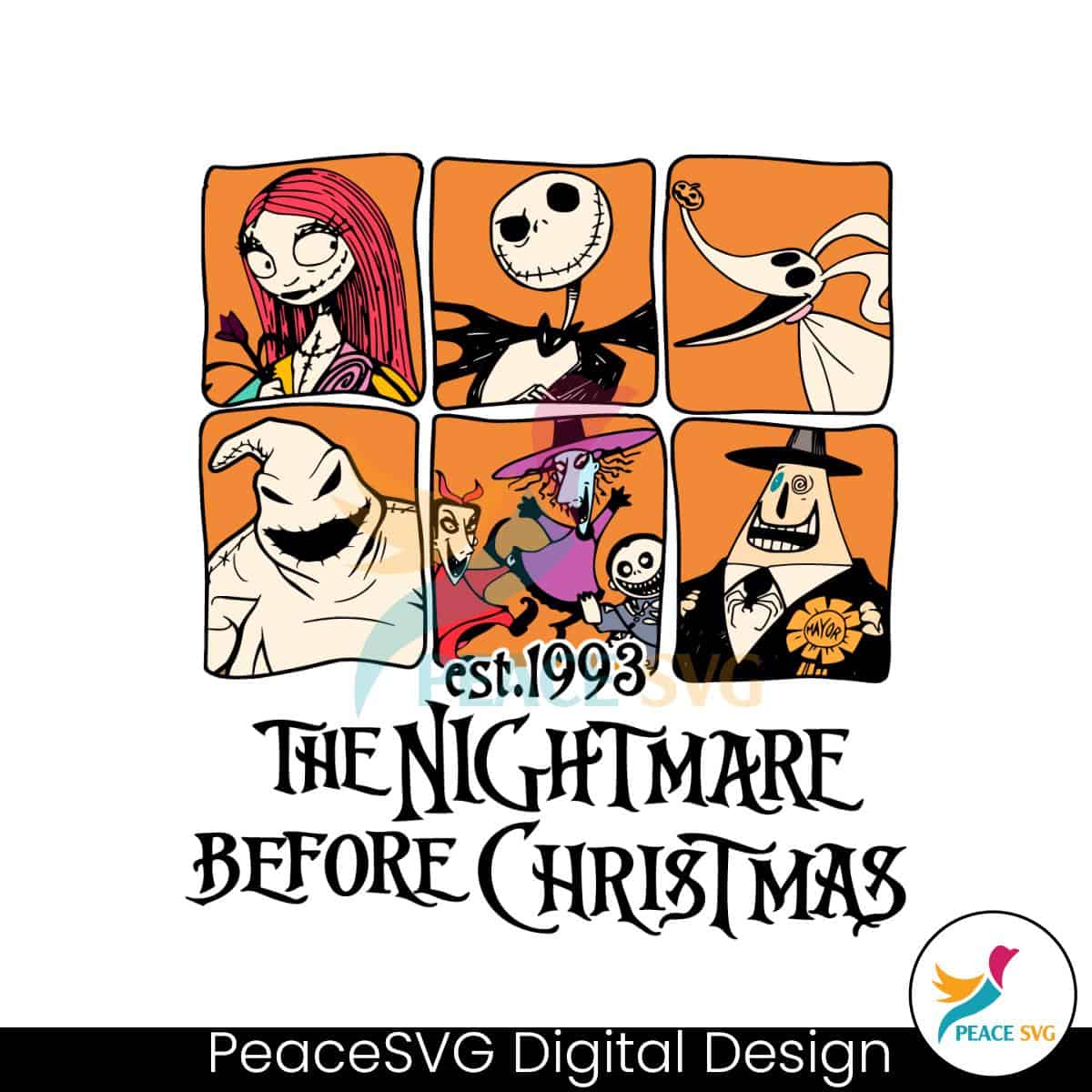 Nightmare Before Christmas Characters SVG Cutting Digital File » PeaceSVG