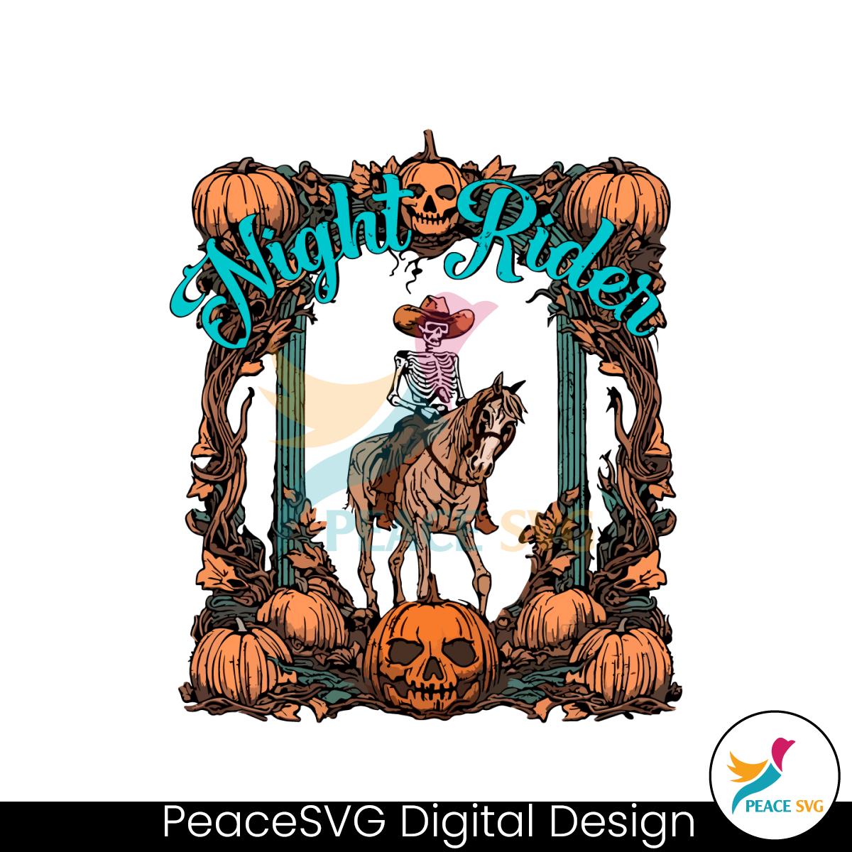 Halloween Night Rider Skeleton Cowboy SVG Digital File
