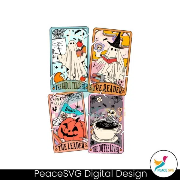 retro-teacher-halloween-ghost-tarot-card-svg-design-file