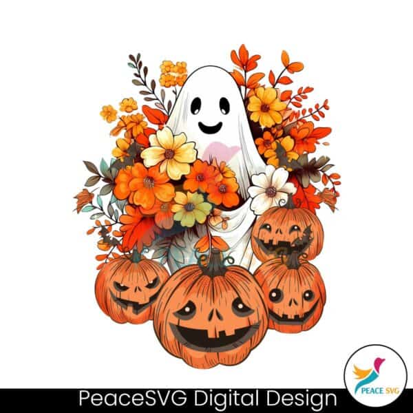 vintage-floral-ghost-pumpkin-png-sublimation-download