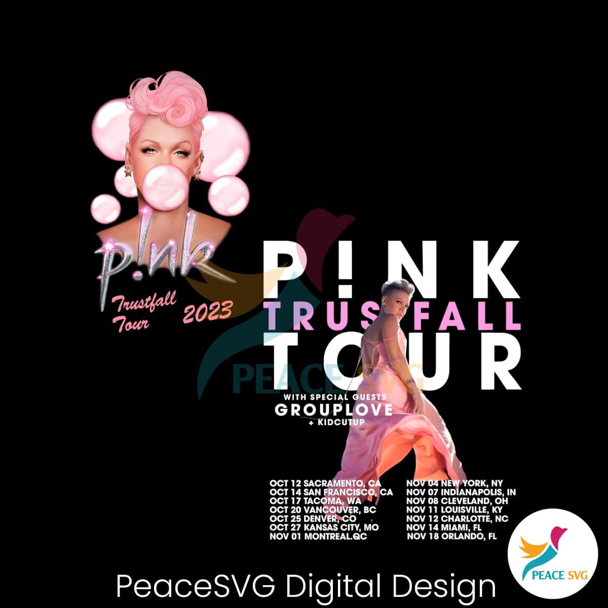 Pink Trustfall Tour 2023 PNG Sublimation Download » PeaceSVG