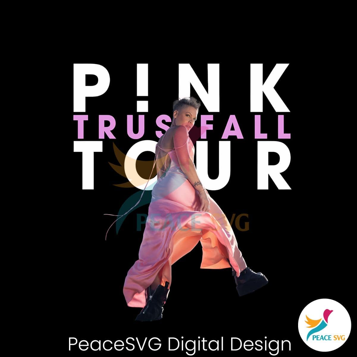 Pink Trustfall Tour 2023 Music Concert PNG Downlaod File PeaceSVG