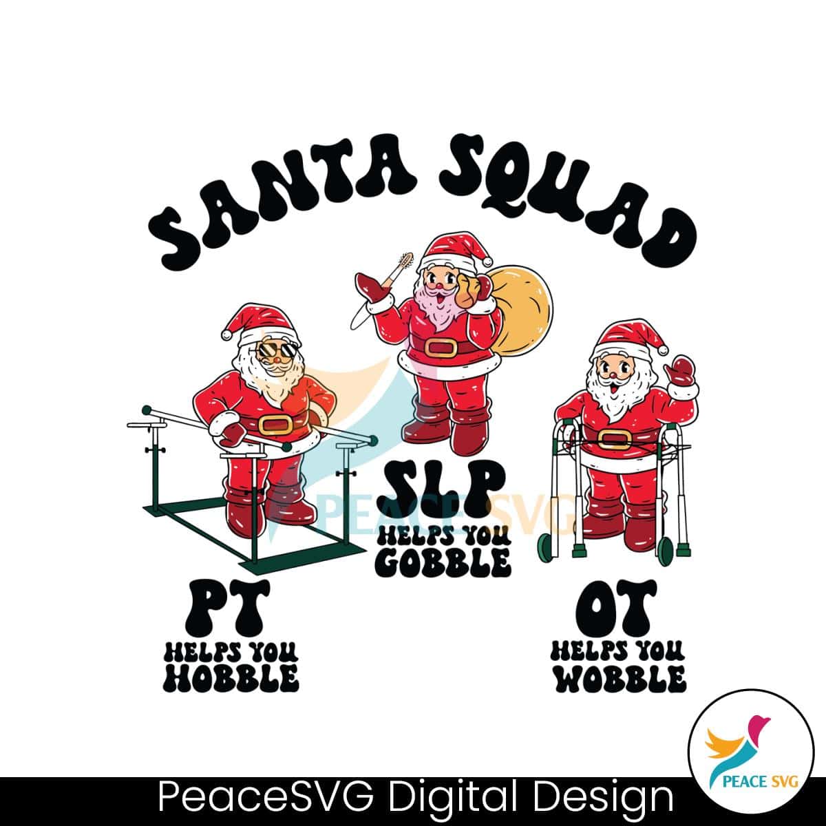 Groovy Santa Squad Funny Christmas SVG File For Cricut » PeaceSVG