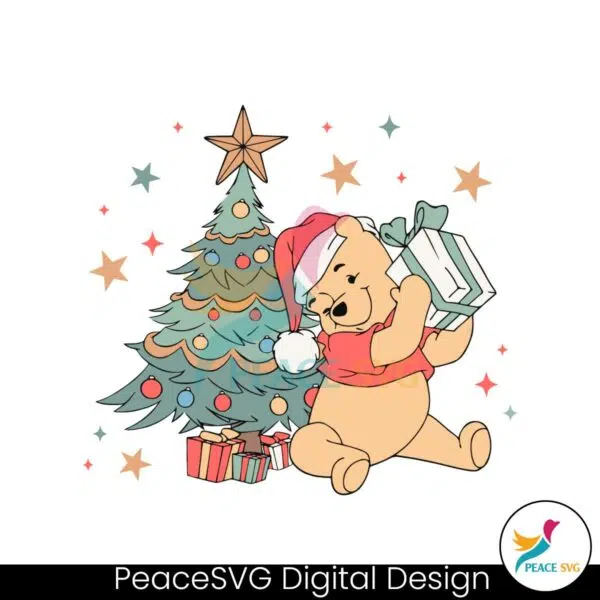 vintage-winnie-the-pooh-christmas-tree-svg-file-for-cricut