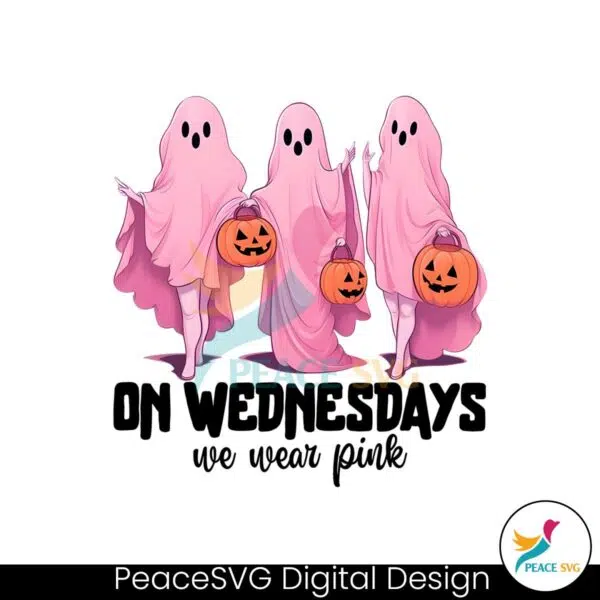 wednesday-we-wear-pink-pumpkin-ghost-png-download