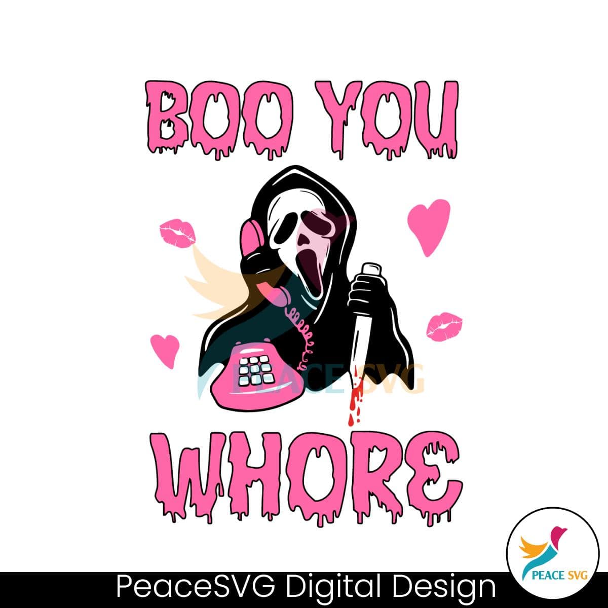 Funny Boo You Whore Ghost Face SVG Cutting Digital File » PeaceSVG