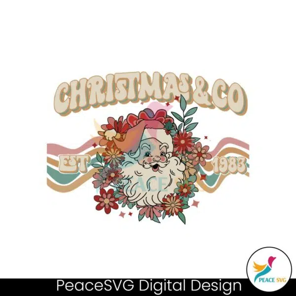 retro-christmas-and-co-floral-santa-claus-svg-design-file