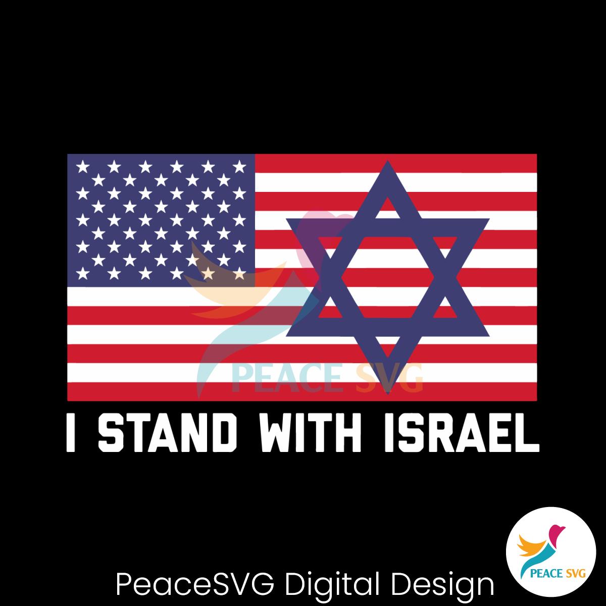 Vintage Jewish I Stand With Israel USA Flag SVG Download » PeaceSVG