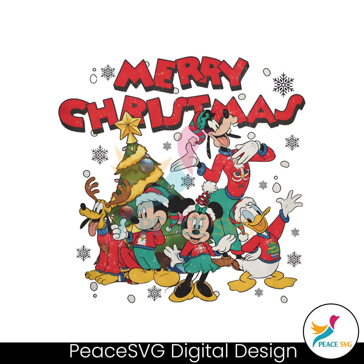 Vintage Disney Very Merry Christmas PNG Sublimation File » PeaceSVG