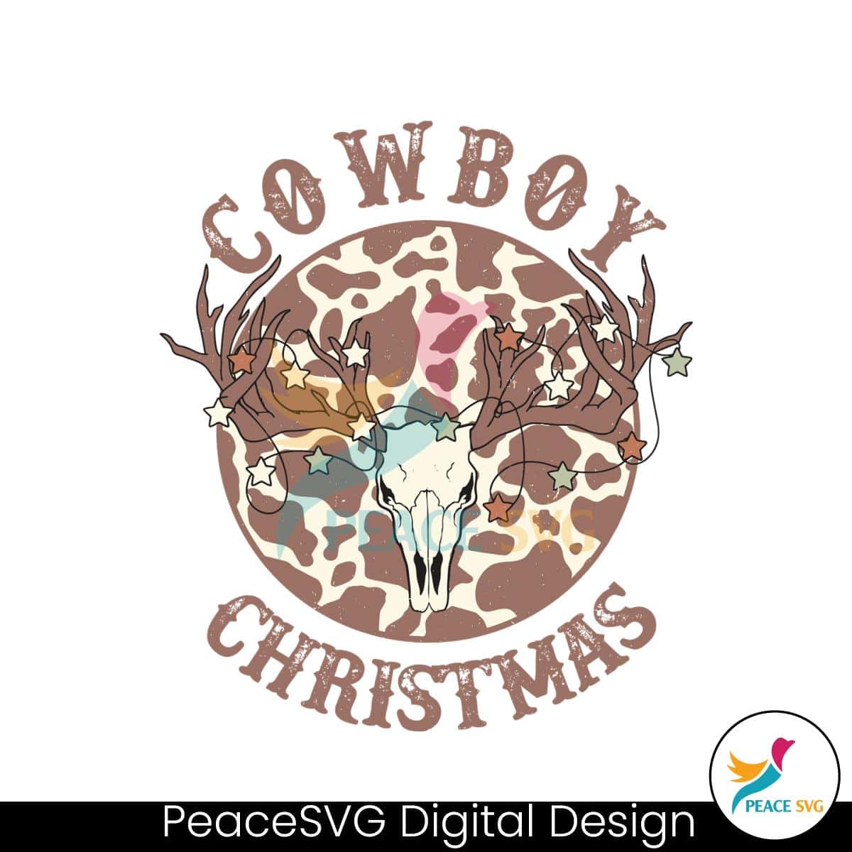 Vintage Western Cowboy Christmas SVG Graphic Design File » PeaceSVG