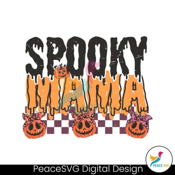 checkered-spooky-mama-pumpkin-svg-graphic-design-file