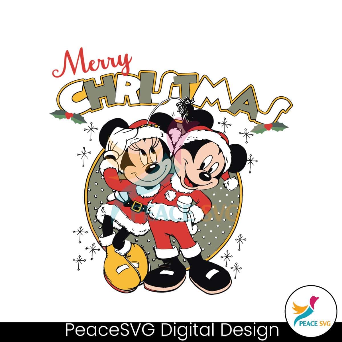 Disneyland Merry Christmas Mickey And Minnie SVG File » PeaceSVG