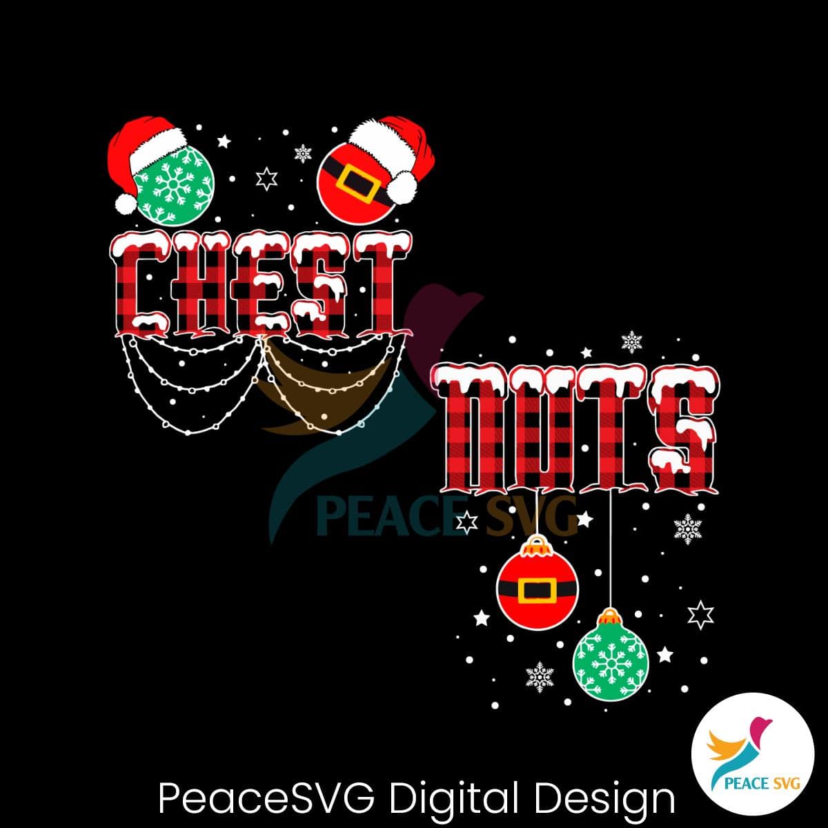 Chest Nuts Retro Christmas Couple SVG Digital Cricut File » PeaceSVG