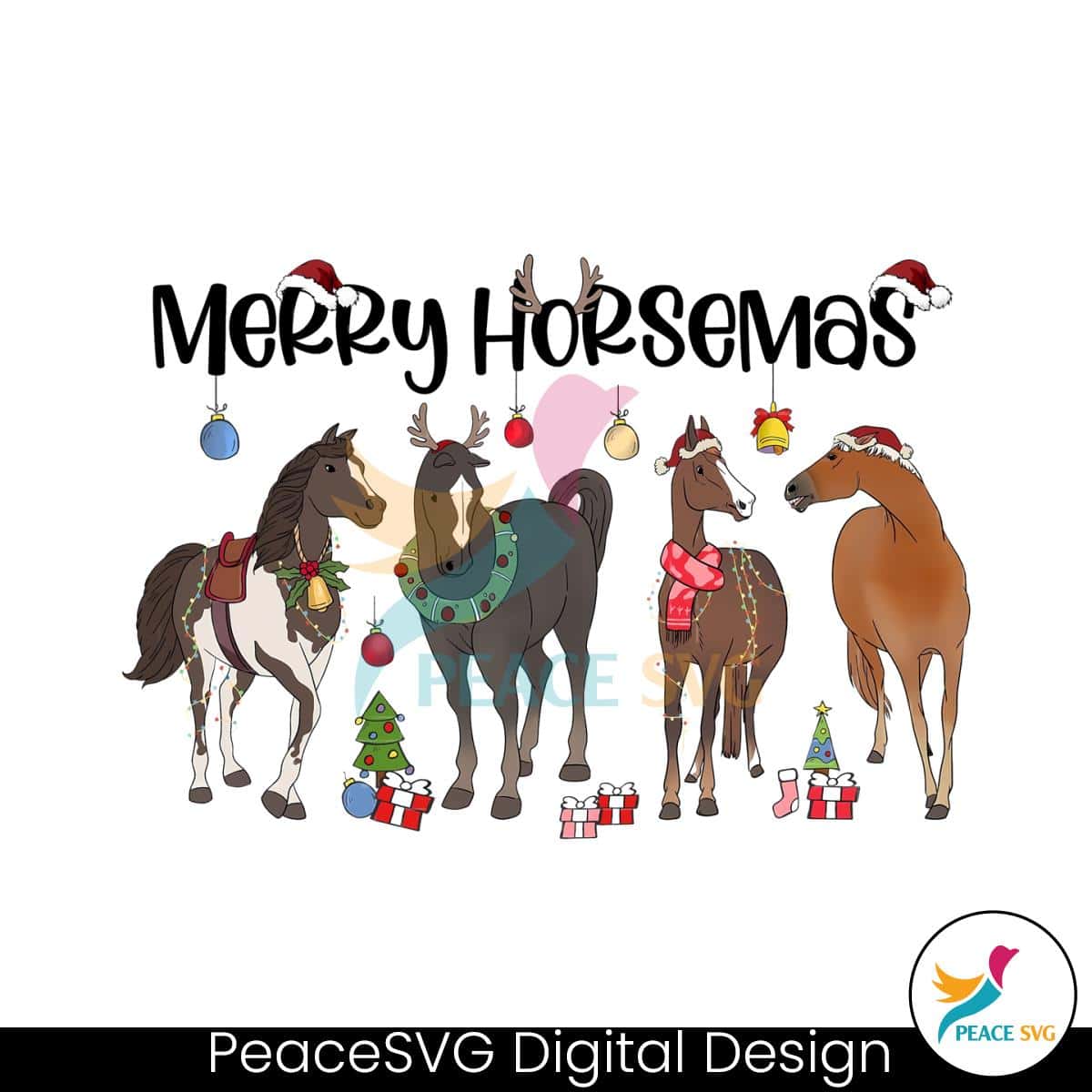 Merry Horse Mas Funny Western Christmas PNG Download » PeaceSVG