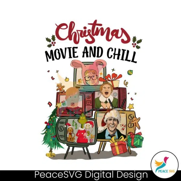 vintage-christmas-movie-and-chill-characters-png-download