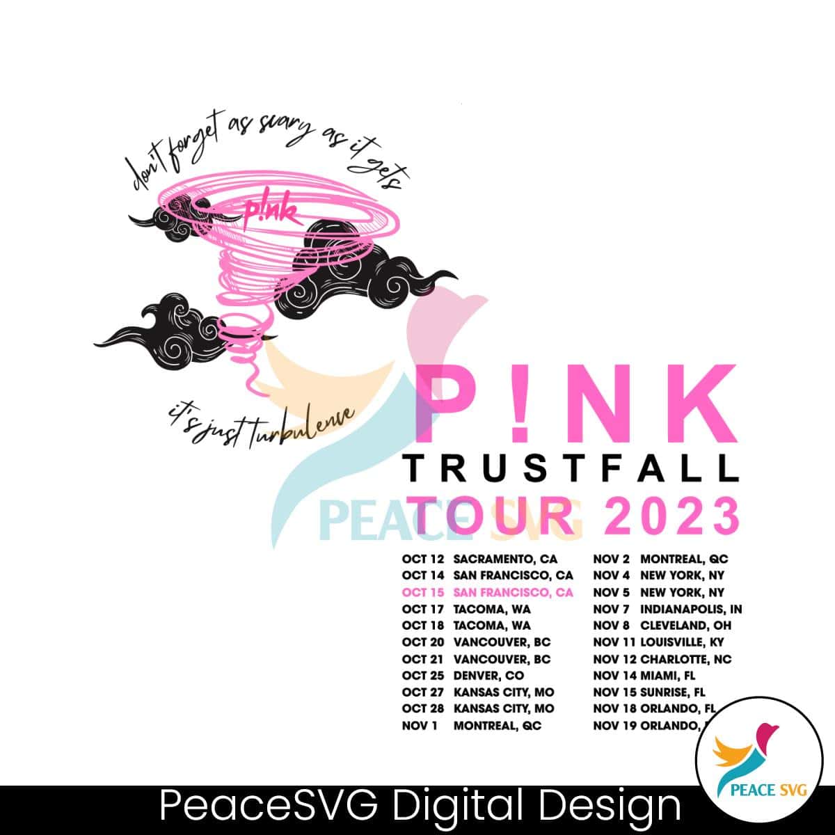 Pink Trustfall Tour Dont As Scary As It Gets SVG File » PeaceSVG