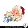 merry-and-bright-vintage-floral-santa-claus-png-download