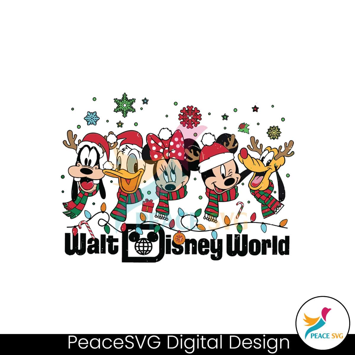 Vintage Walt Disney World Christmas Mickeys Friend SVG File » PeaceSVG