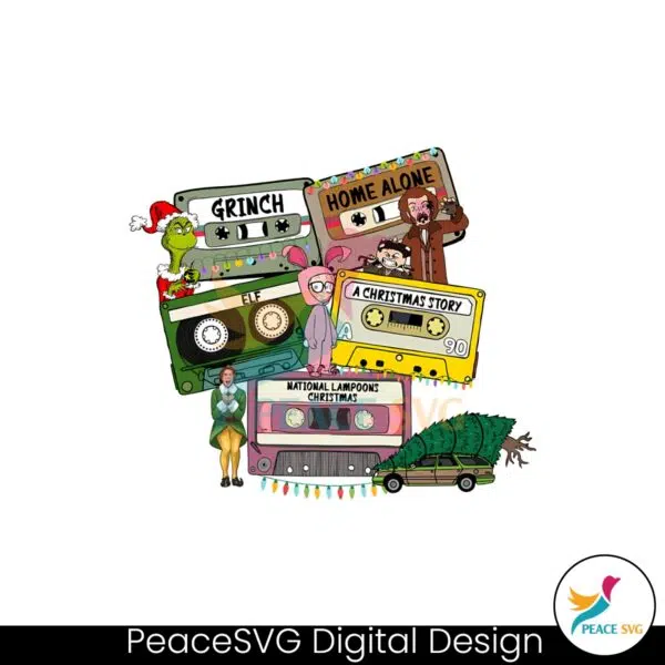 vintage-christmas-movies-cassette-tapes-png-download