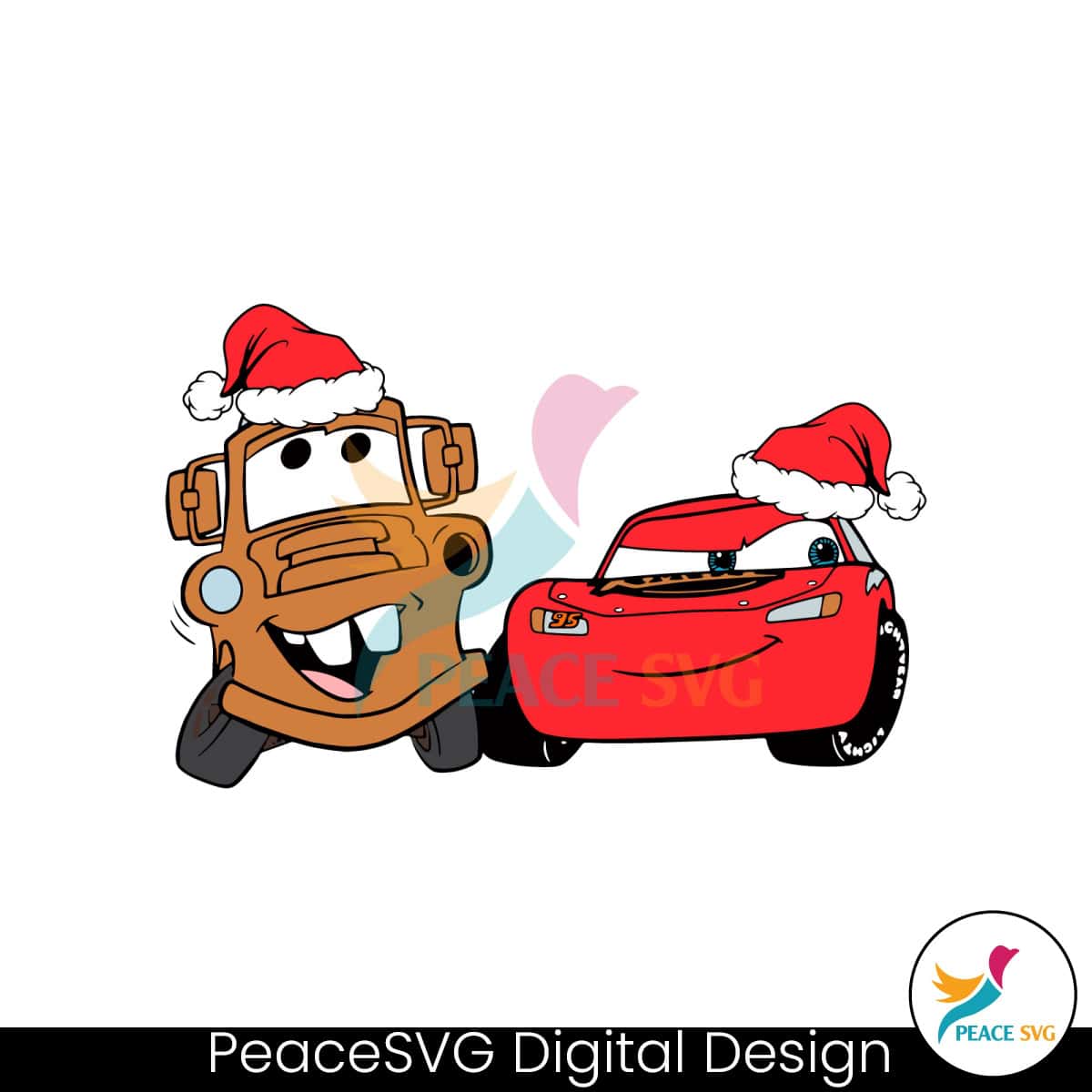 Disney Cars Christmas Tow Mater McQueen SVG Download » PeaceSVG