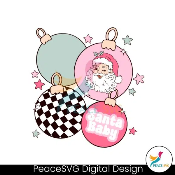 retro-christmas-pink-santa-baby-ornament-svg-download