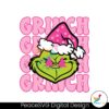 grinch-face-preppy-retro-pink-christmas-svg-digital-file
