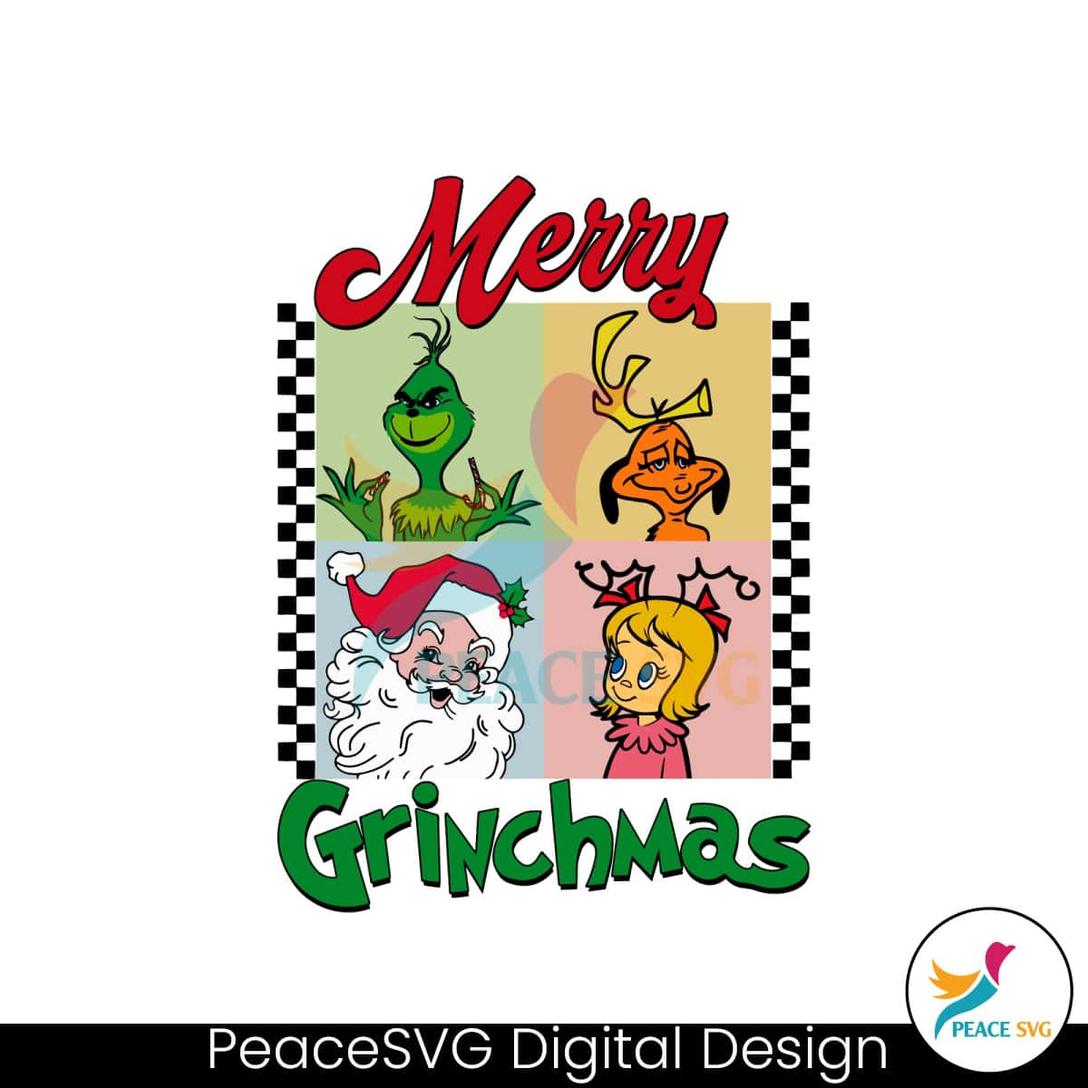 Retro Merry Grinchmas Santa Claus SVG Graphic Design File » PeaceSVG