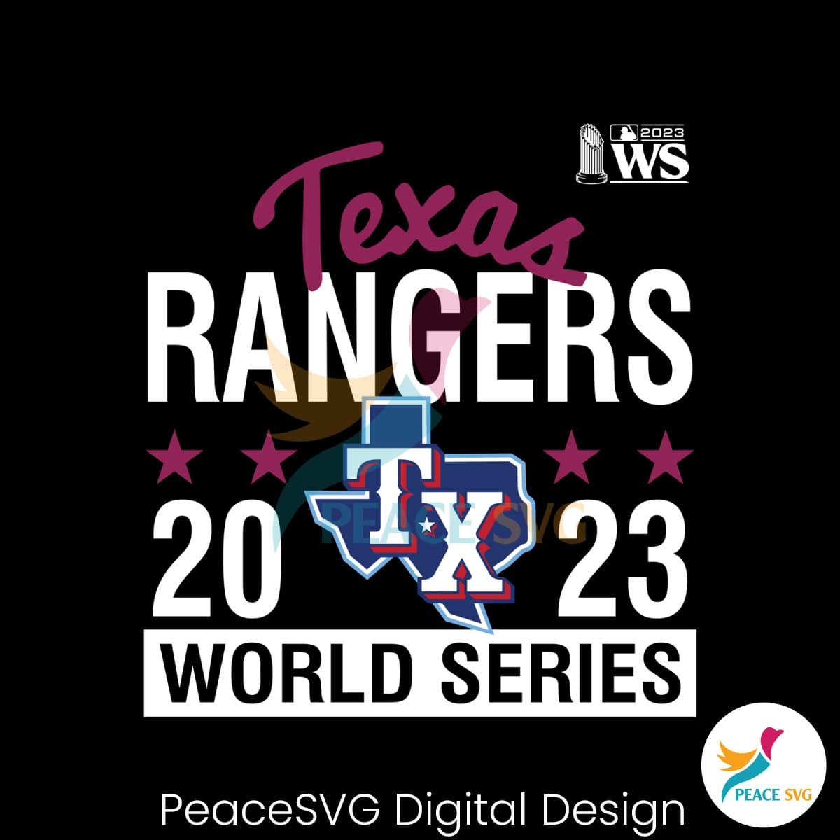 Baseball Texas Rangers 2023 World Series SVG Download » PeaceSVG