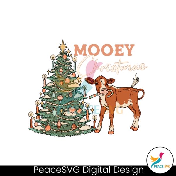mooey-christmas-western-cow-svg-graphic-design-file
