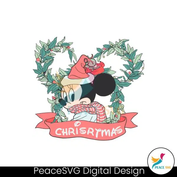 retro-minnie-christmas-wreath-svg-cutting-digital-file