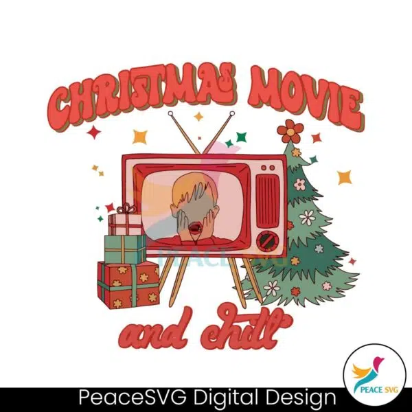 funny-retro-christmas-movie-and-chill-svg-digital-cricut-file
