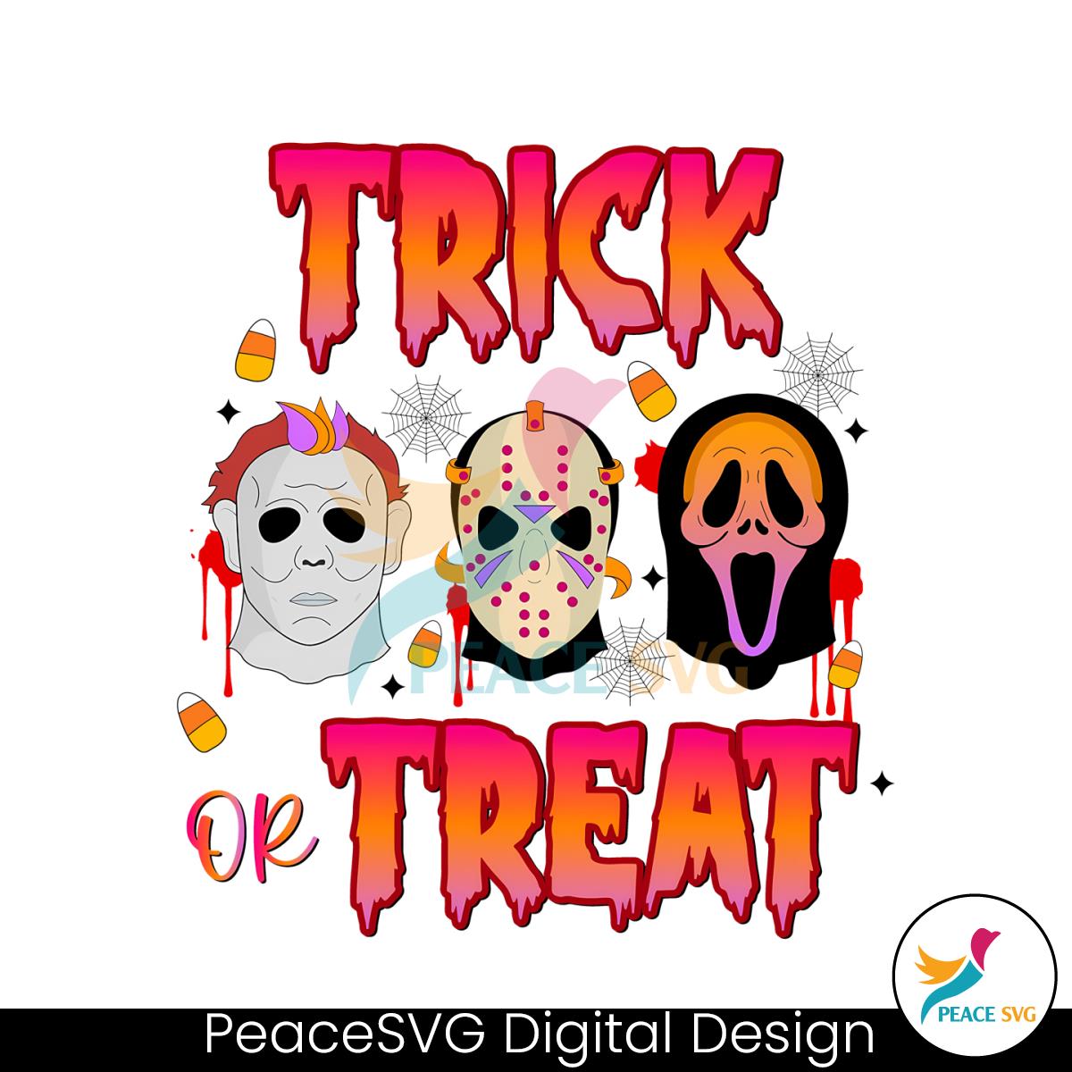 retro-trick-or-treat-horror-characters-scream-png-download