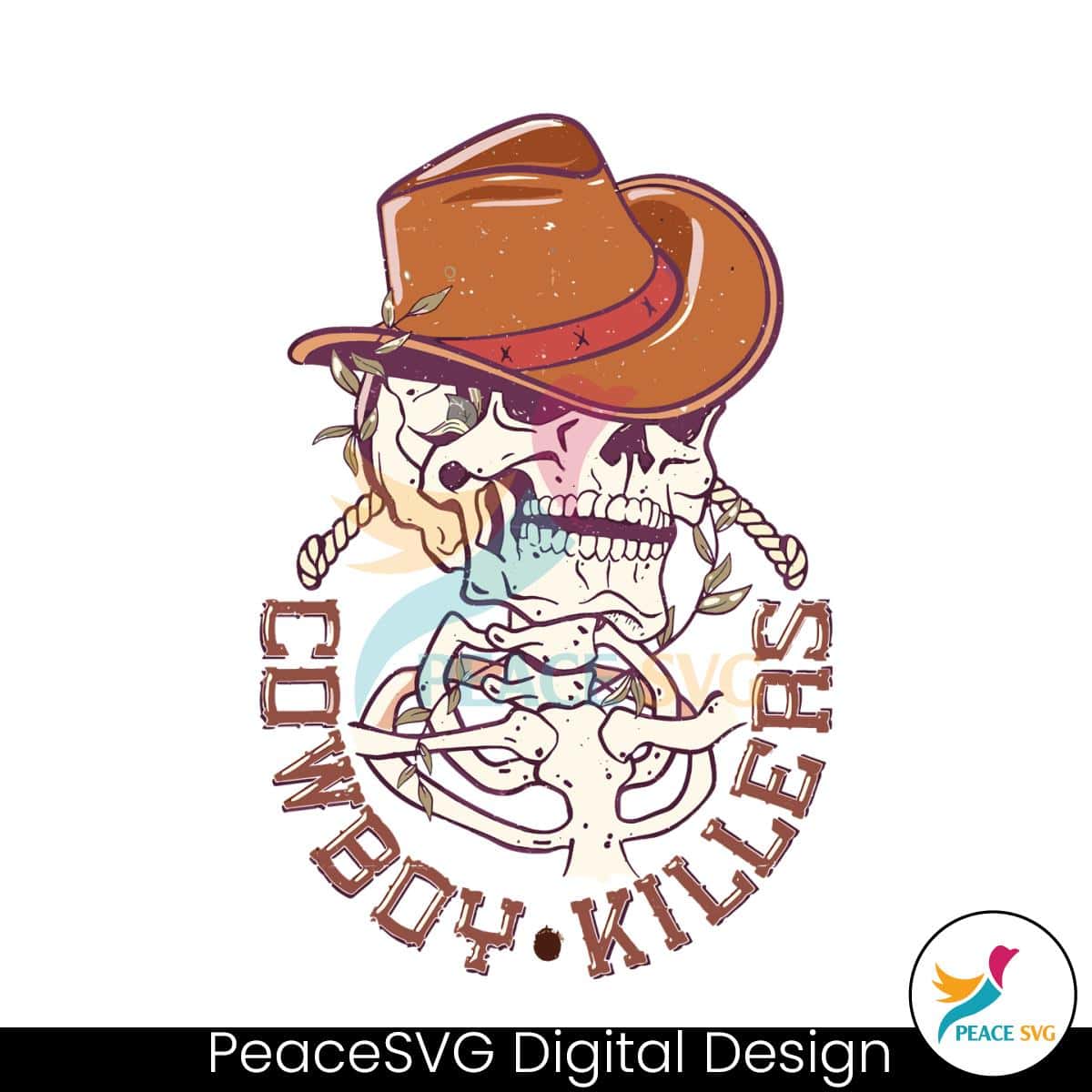 Vintage Cowboy Killers Skeleton SVG Graphic Design File » PeaceSVG