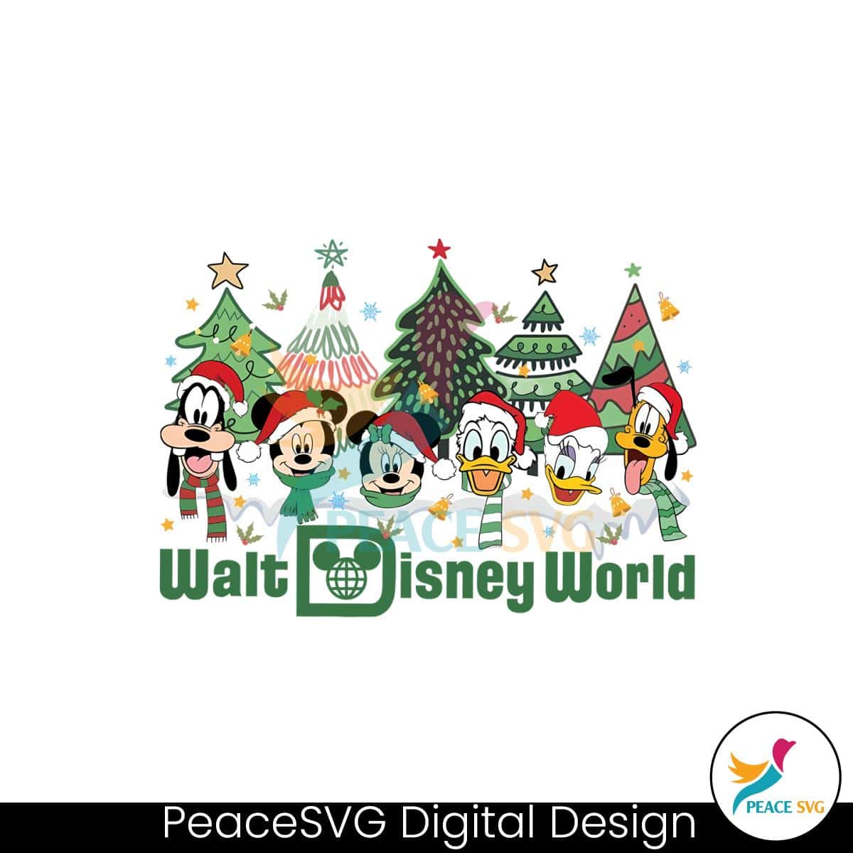 Vintage Walt Disney World Christmas Tree PNG Download » PeaceSVG