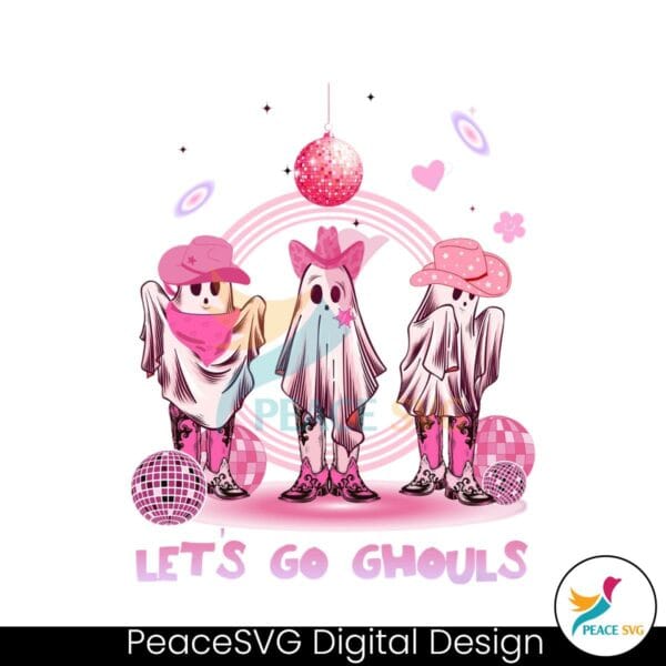 lets-go-ghouls-western-pink-ghost-png-sublimation-file