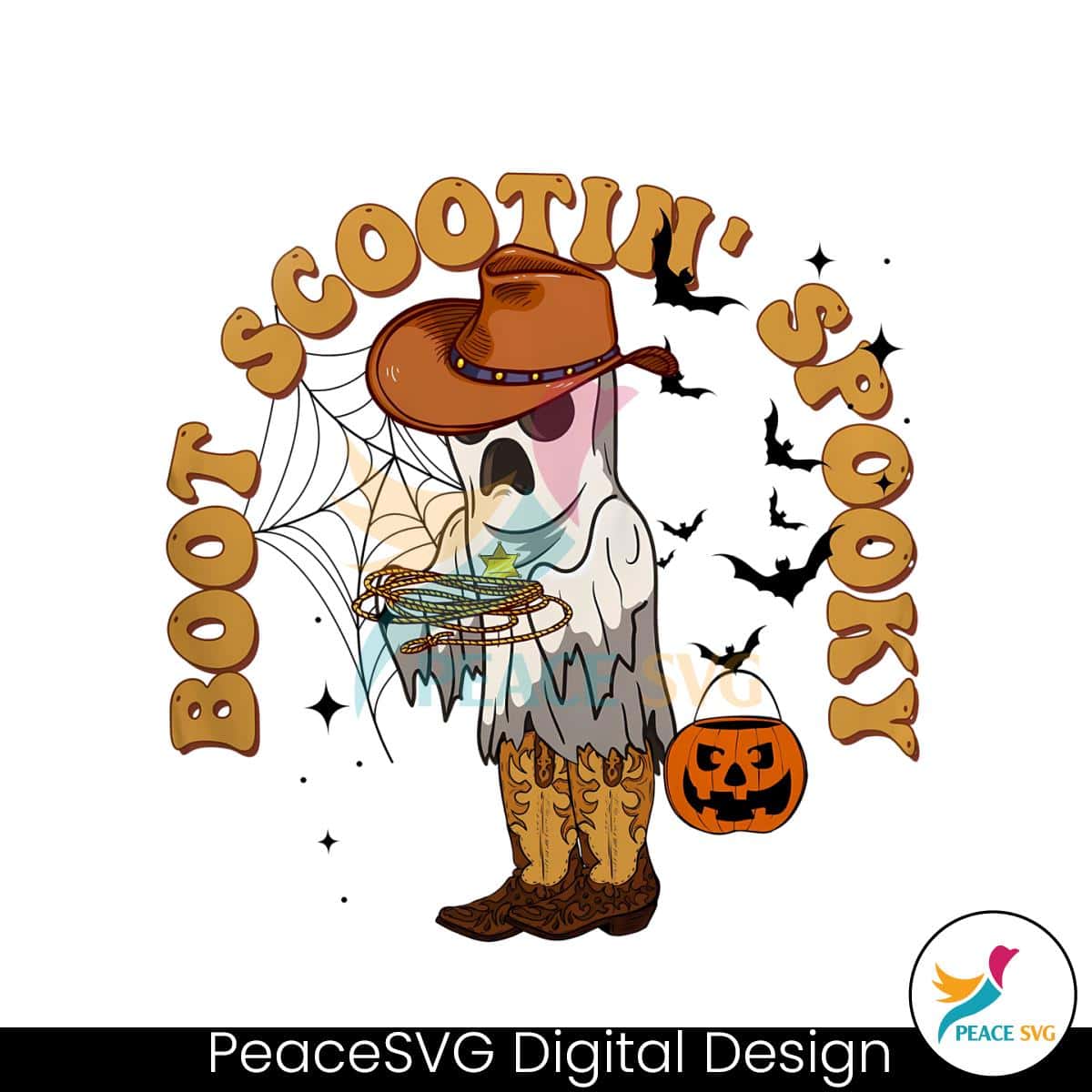 Boot Scootin Spooky Cowboy Ghost SVG Digital Cricut File - PeaceSVG