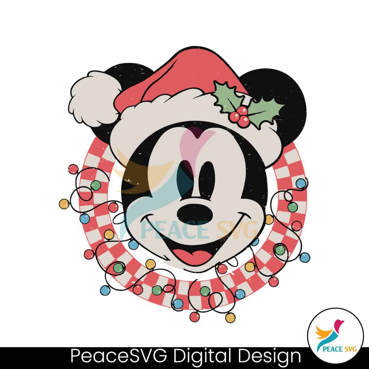 Cute Mickey Mouse Christmas Lights SVG Graphic Design File » PeaceSVG