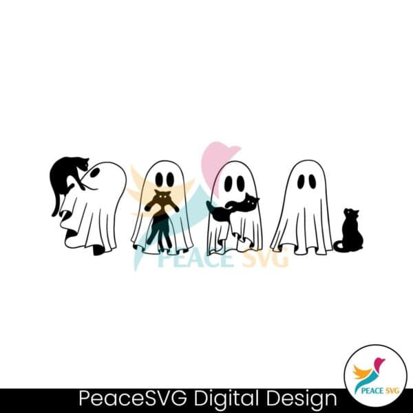 Cute Ghost Black Cat Halloween SVG