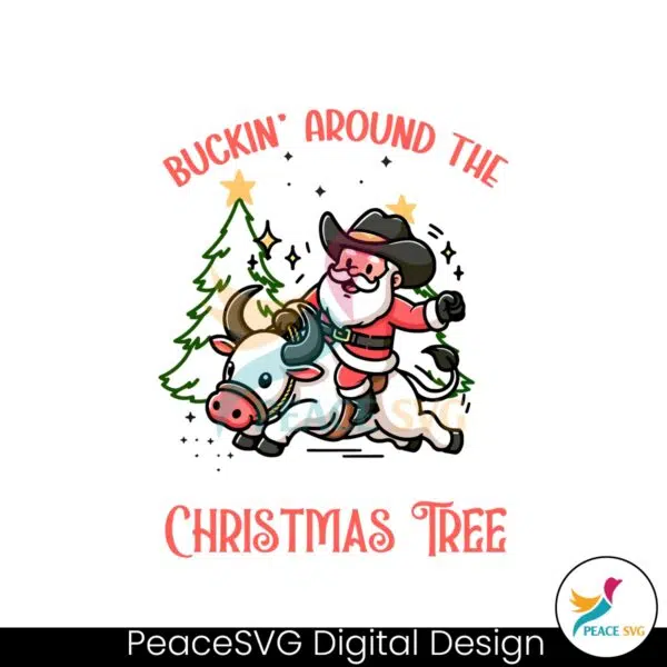 funny-buckin-around-the-christmas-tree-rodeo-cowboy-svg