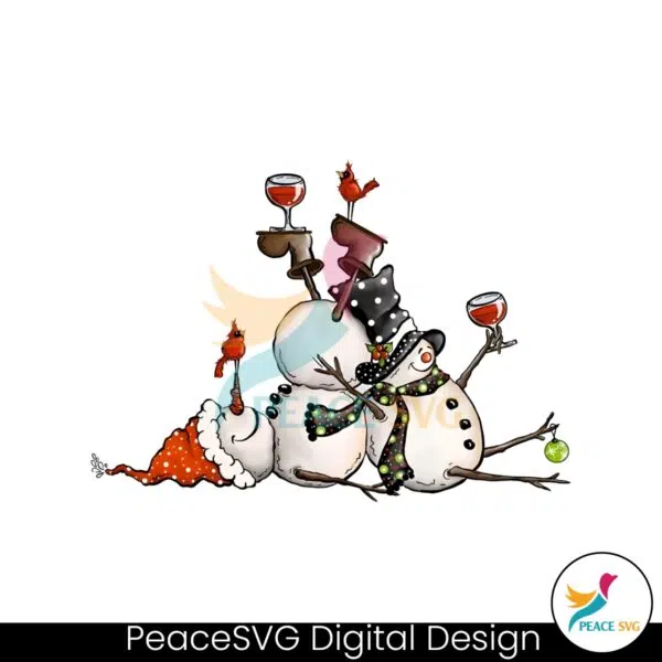 funny-tipsy-snowman-drinking-wine-png-download
