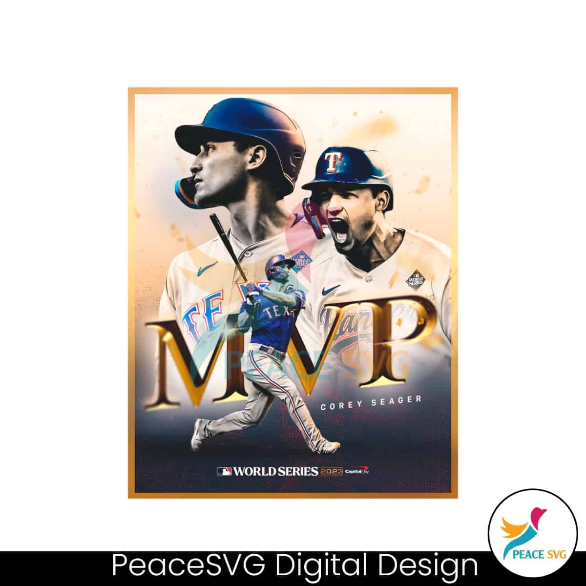 Corey Seager MVP World Series 2023 Texas Rangers PNG File » PeaceSVG